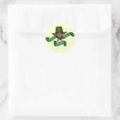Sticker Rond Drôle leprechaun (Sac)