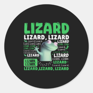 Sticker Rond Drôle Lizard Mème Animal Femmes Hommes _1