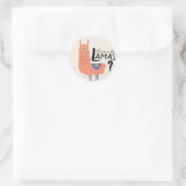 Sticker Rond Drôle Llama Como Te Llamas (Sac)