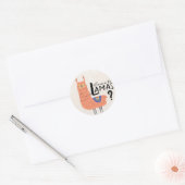 Sticker Rond Drôle Llama Como Te Llamas (Enveloppe)