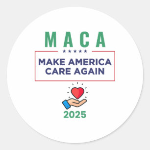 Sticker Rond Drôle Maca Rendre à l'Amérique le président Donal