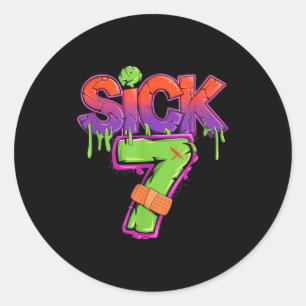 Sticker Rond Drôle Malade Sept 67 Drôle Mème Malade De 7