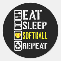 Drôle Mangez Sleep Softball Répéter Players De Bas