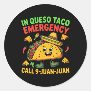 Sticker Rond Drôle Mème Cinco De Mayo Fiest Taco Mexicain