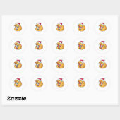 Sticker Rond Drôle mignon canard canard Noël (Feuille)