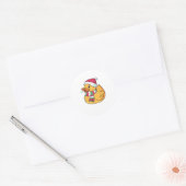 Sticker Rond Drôle mignon canard canard Noël (Enveloppe)