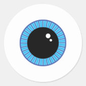 Sticker Rond Drôle Mignonne Bleu Eyeball (Devant)