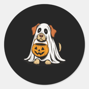 Sticker Rond Drôle Mon Chien Est Mon Boo Halloween Chien Fantôm