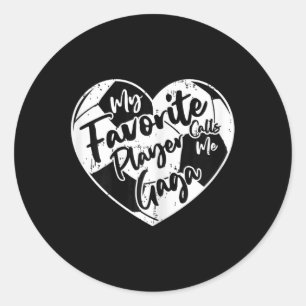 Sticker Rond Drôle Mon Joueur Favori M'Appelle Gaga Soccer Ente
