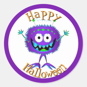 Sticker Rond Drôle, Monstre, Halloween