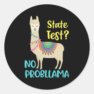 Sticker Rond Drôle Motivational State Test Day pour les étudian
