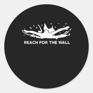 Sticker Rond Drôle nage Cadeau nage Sport équipe nage