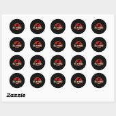 Sticker Rond Drôle Nerdy Pas de dinosaure Internet Informatique (Feuille)