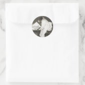 Sticker Rond Drôle Noël Chien Xmas attentes (Sac)