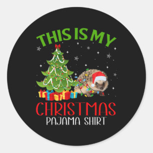 Sticker Rond Drôle Noël Père Noël C'Est Mon Porcupine Noël Pa