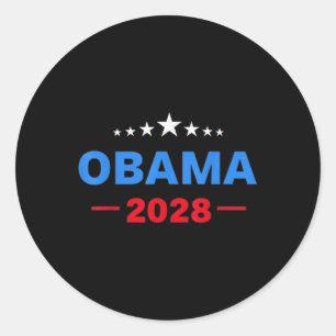 Sticker Rond Drôle Obama pour le président 2028 Obama 2028