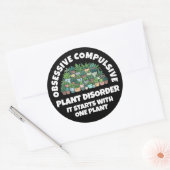 Sticker Rond Drôle Obsessionnel et Compulsif trouble Plante (Enveloppe)