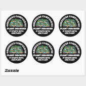 Sticker Rond Drôle Obsessionnel et Compulsif trouble Plante (Feuille)