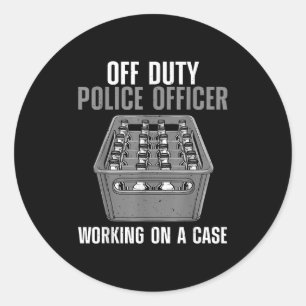Sticker Rond Drôle officier de poux Design pour hommes femmes l
