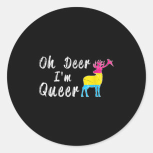 Sticker Rond Drôle oh cher je suis queer cadeau du mois de la f