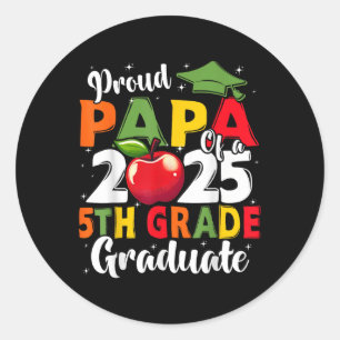 Sticker Rond Drôle Papa Fier D'Un Cl De 2025 5E Graduat