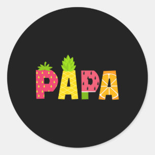 Sticker Rond Drôle Papa Fruitaire Amoureux Summer Men Fruit Sli