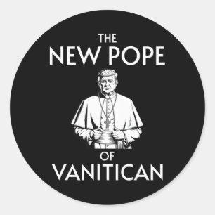 Sticker Rond Drôle Pape Trump Du Vanitican