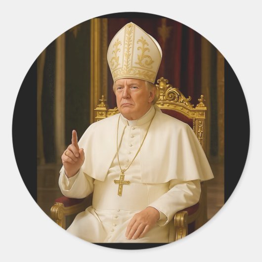 Sticker Rond Drôle Pape Trump Tee (Devant)