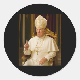 Sticker Rond Drôle Pape Trump Tee Meme