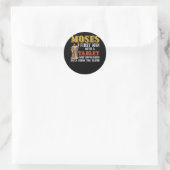 Sticker Rond Drôle Pâque Juive Moïse Tablet Données Cloud Comp (Sac)