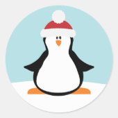 Sticker Rond Drôle Penguin de Noël (Devant)