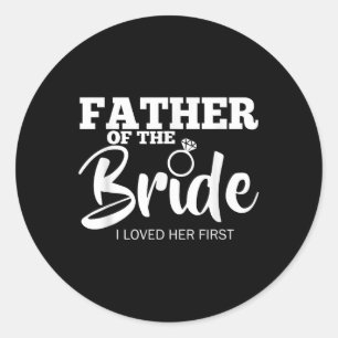 Sticker Rond Drôle Père De La Mariée Chemise Patrie Amour Père
