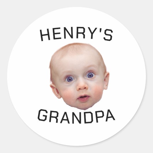 Sticker Rond Drôle personnalisé visage bébé (Devant)