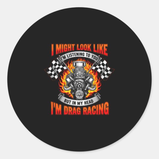 Sticker Rond Drôle peut sembler que j'écoute ce que vous dites (Devant)