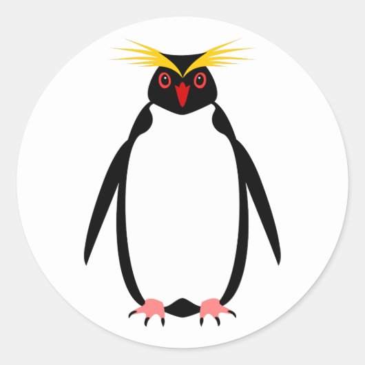 Sticker Rond Drôle pingouin rockhopper ou macaroni (Devant)