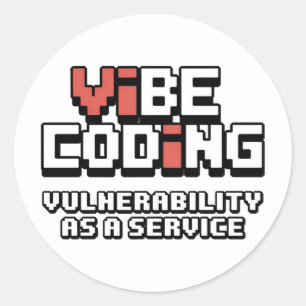 Sticker Rond drôle pixel-art Cybersécurité réseau