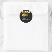 Sticker Rond Drôle Pizza Math Volume Calcul Aliments Lover (Sac)