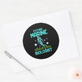 Sticker Rond Drôle plongée sous-marine Gift Dive Biologie Futur (Enveloppe)