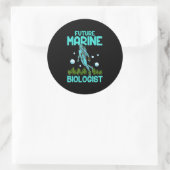 Sticker Rond Drôle plongée sous-marine Gift Dive Biologie Futur (Sac)