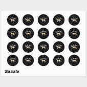 Sticker Rond Drôle Pointer Chien Obtenir Mon Point Oiseau Amour (Feuille)