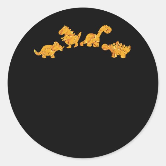 Sticker Rond Drôle Poulet Nuggets Dino Nourriture Dinosaur Amat (Devant)
