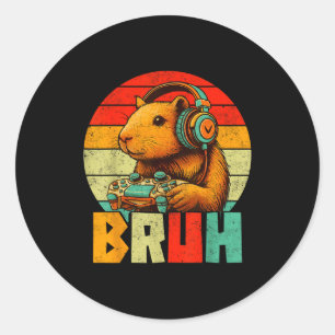 Sticker Rond Drôle pour les amateurs de capybaras Graphiques po