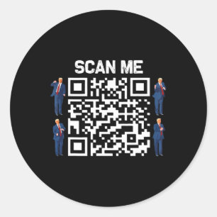 Sticker Rond Drôle président du Qr Trump 4547 Tee Trump Dancing