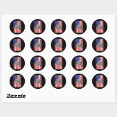 Sticker Rond Drôle président Qr Trump Code Danse (Feuille)