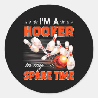 Sticker Rond Drôle Pun de Bowling Je suis un dans mes cadeaux d