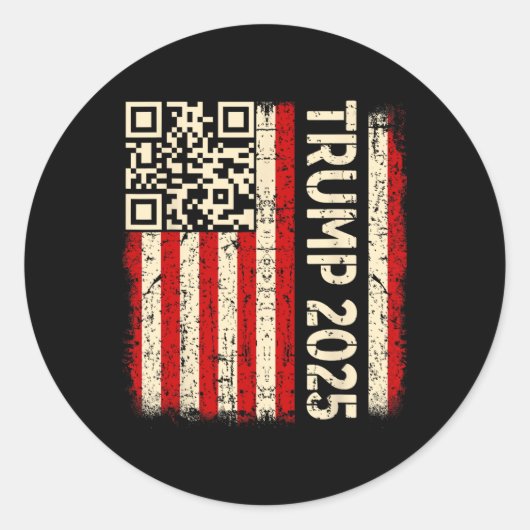 Sticker Rond Drôle Qr Donald Trump Dancing 4745 Code Vidéo (Devant)