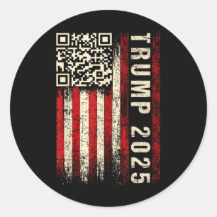 Sticker Rond Drôle Qr Donald Trump Dancing 4745 Code Vidéo