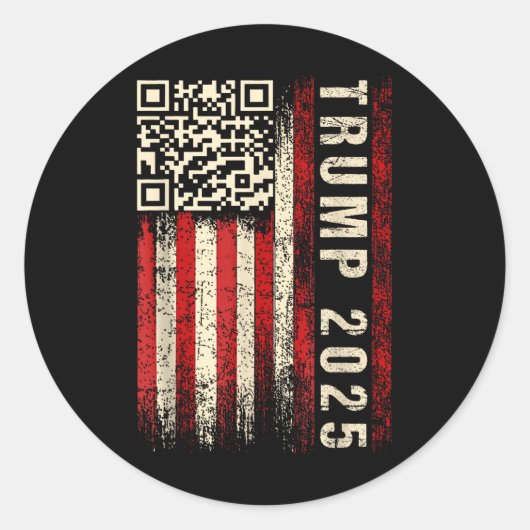 Sticker Rond Drôle Qr Donald Trump Dancing 47_45 Code Vidéo (Devant)