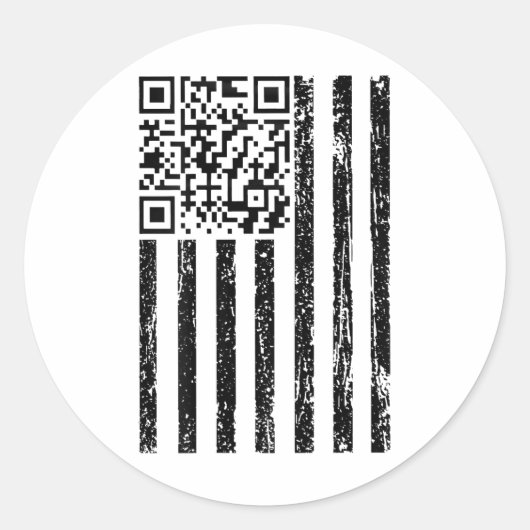 Sticker Rond Drôle Qr Scan Me Président Code de danse Usa Drape (Devant)