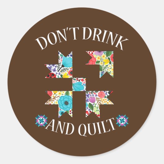 Sticker Rond Drôle Quilting Couture Quilt Cadeaux Quilter (Devant)